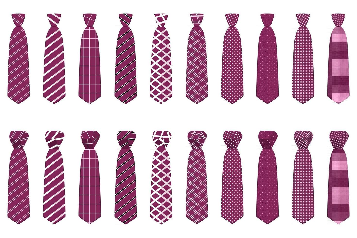 grand ensemble de cravates de différents types, cravates de différentes tailles vecteur