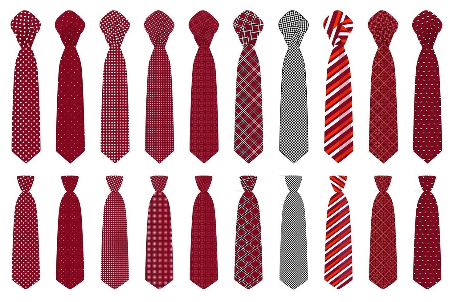 grand ensemble de cravates de différents types, cravates de différentes tailles vecteur