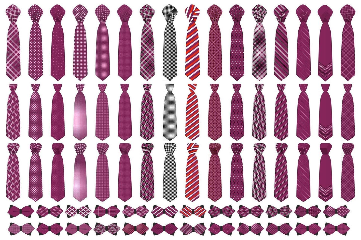 illustration sur le thème grand ensemble de cravates colorées différents types vecteur