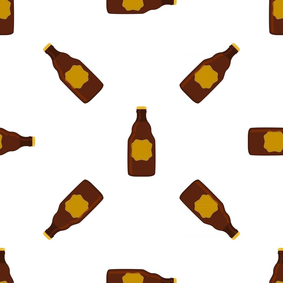 illustration sur le thème des bouteilles en verre de bière sans soudure avec couvercle pour brasserie vecteur