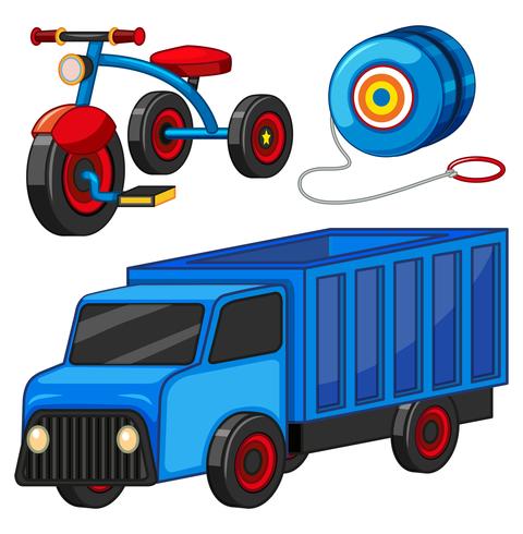 Jouets de camion et de tricycle vecteur