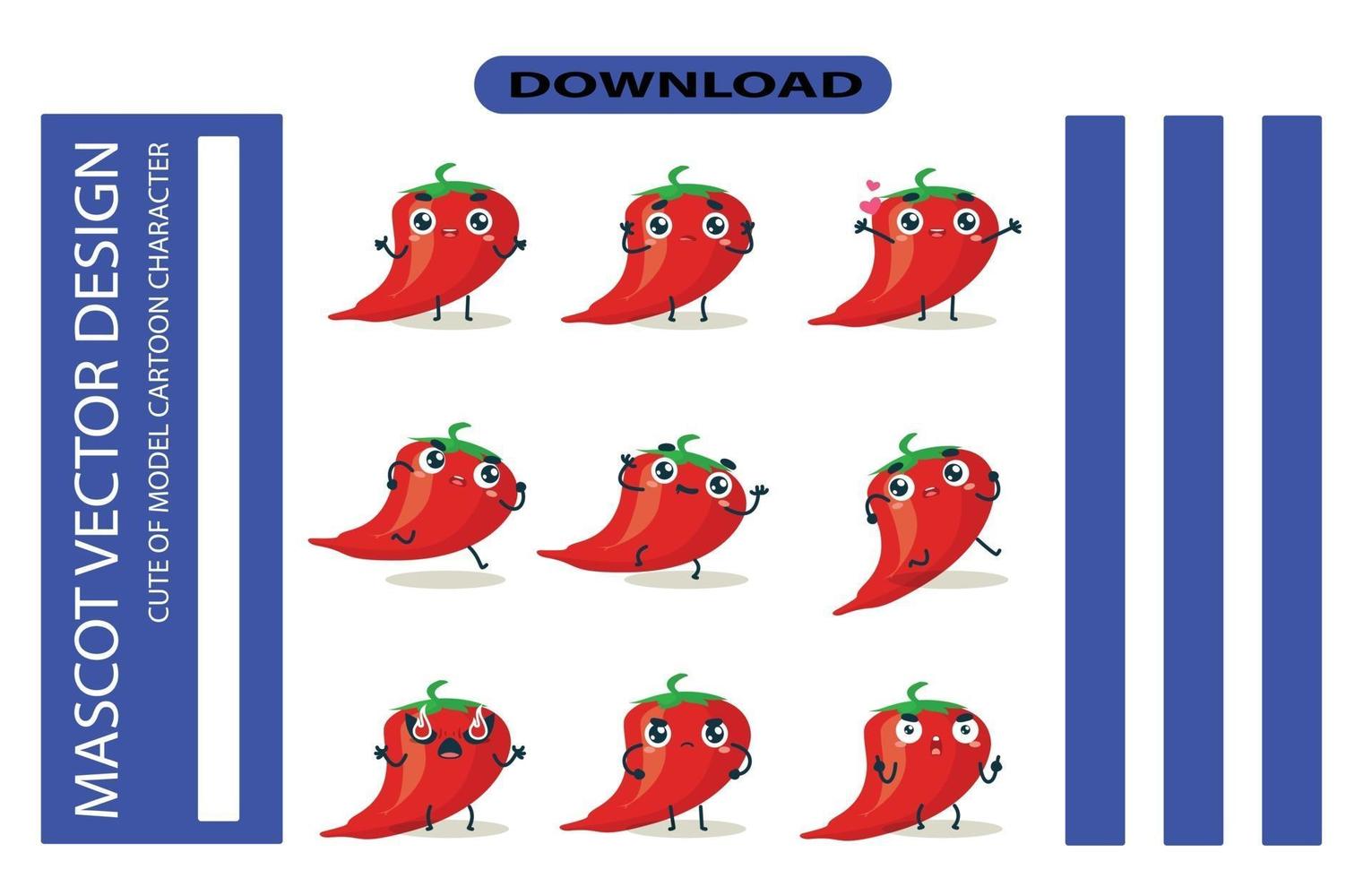 images de mascotte de l'ensemble de chili. vecteur libre