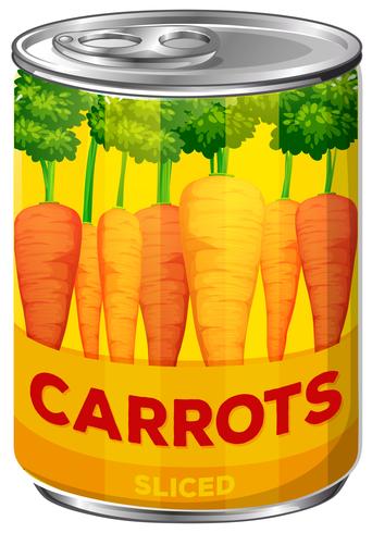 Une boîte de carottes tranchées vecteur