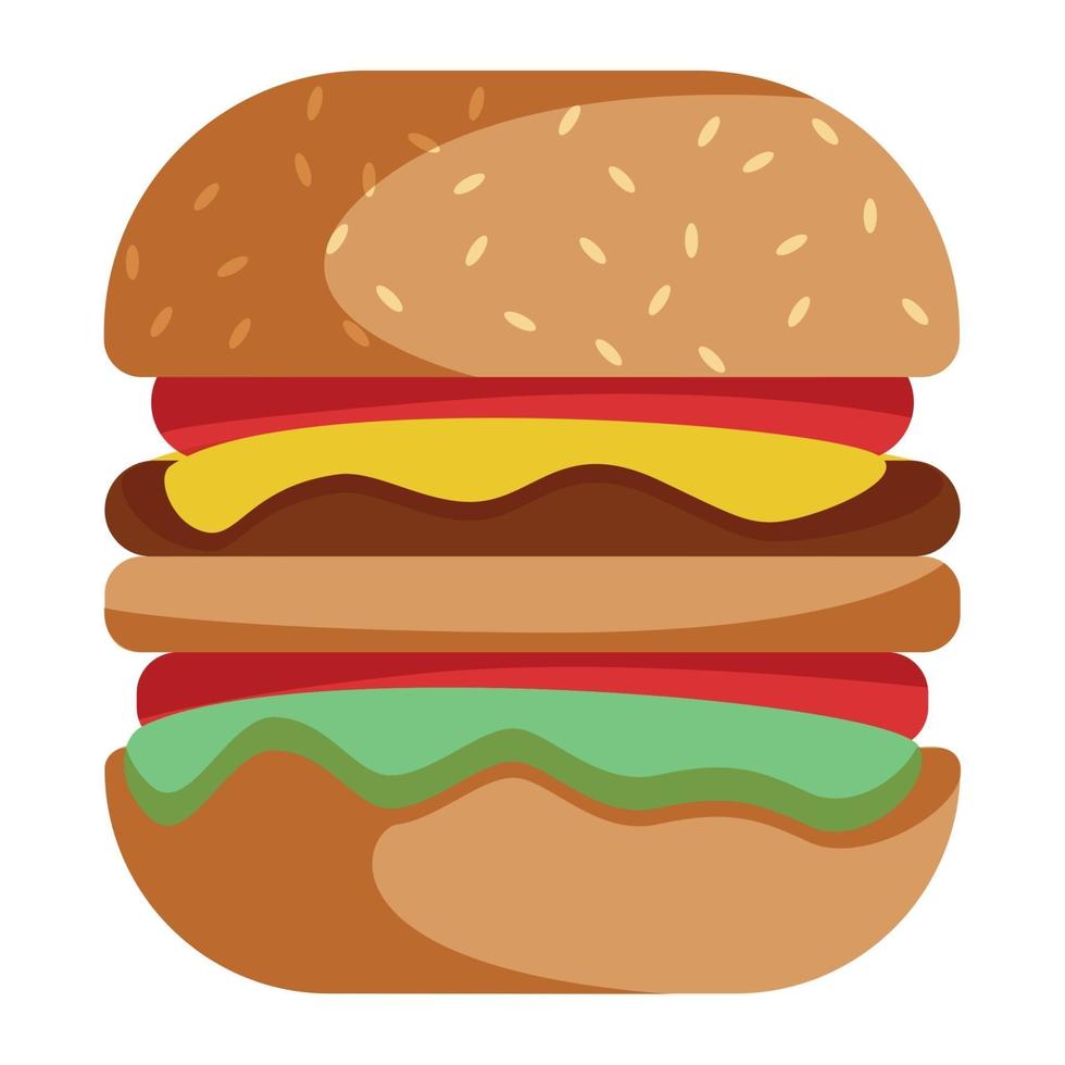 gros hamburger réaliste sur fond blanc - vector