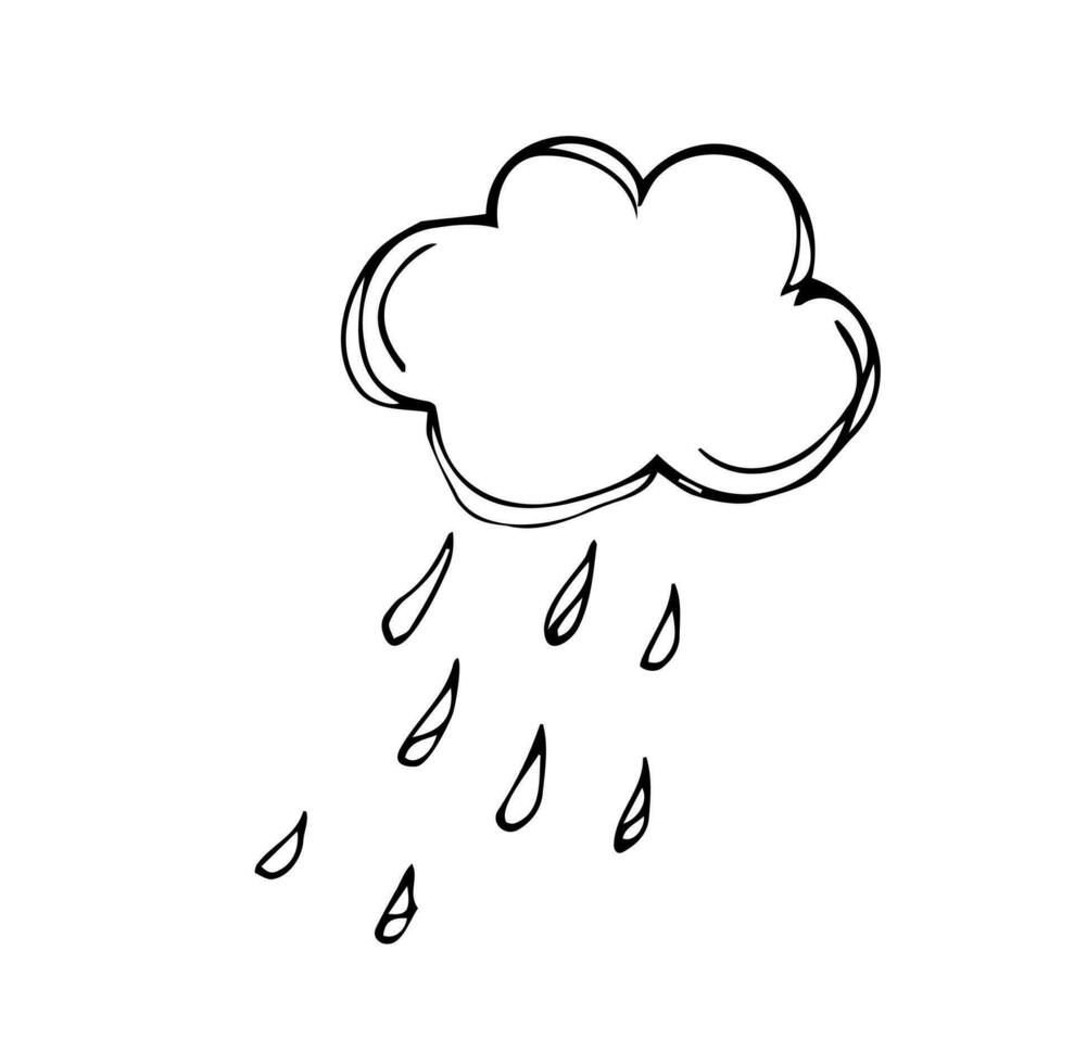 vecteur illustration de mignonne souriant gouttes de pluie avec texte.