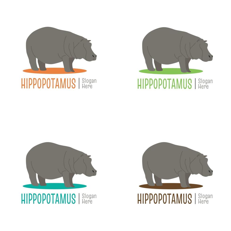 collection de logos d'hippopotames vecteur
