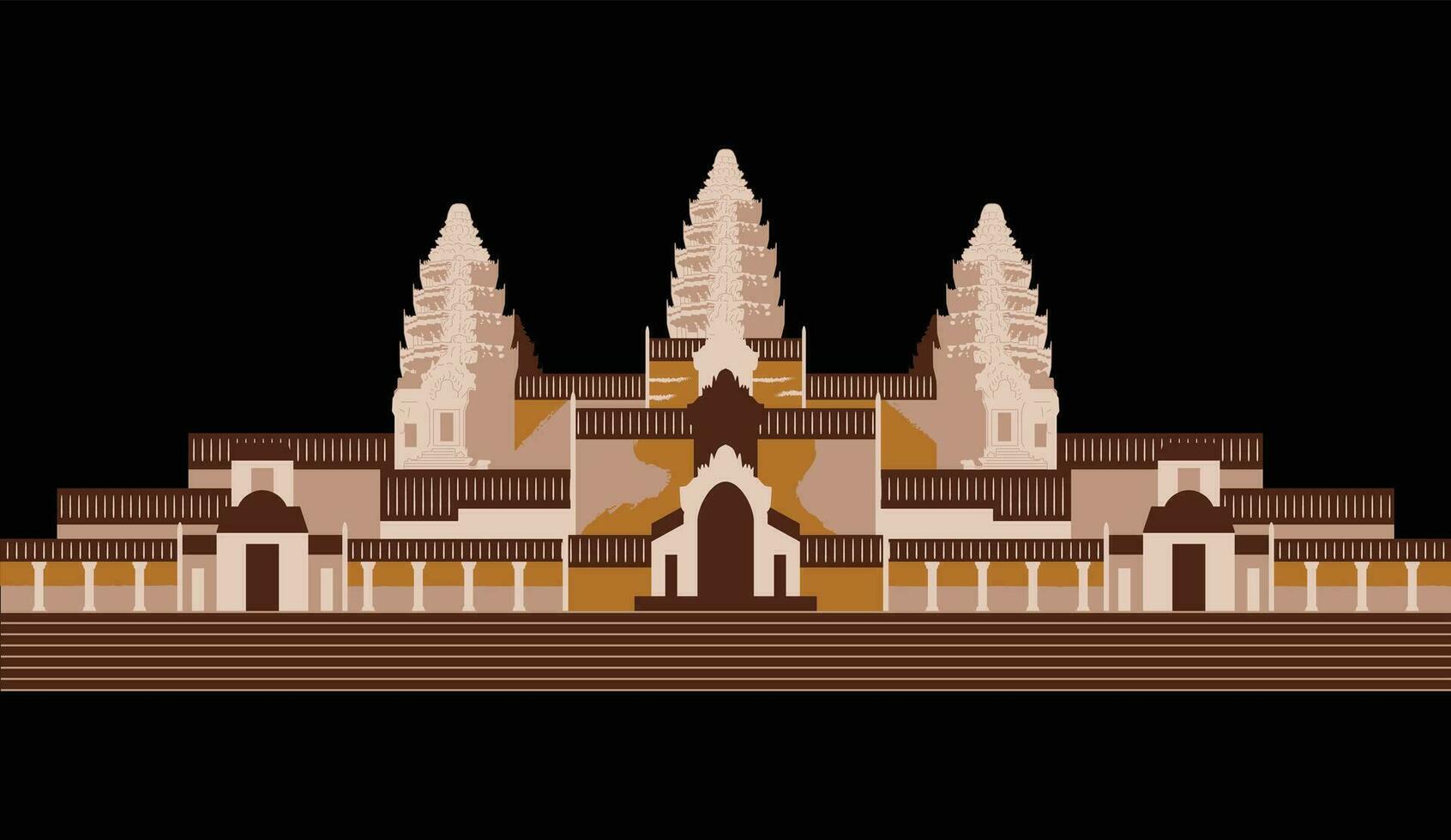 angkor wat illustration vecteur