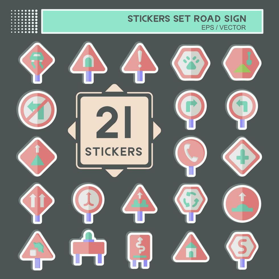 autocollant ensemble route signe. en relation à éducation symbole. Facile conception modifiable. Facile illustration vecteur