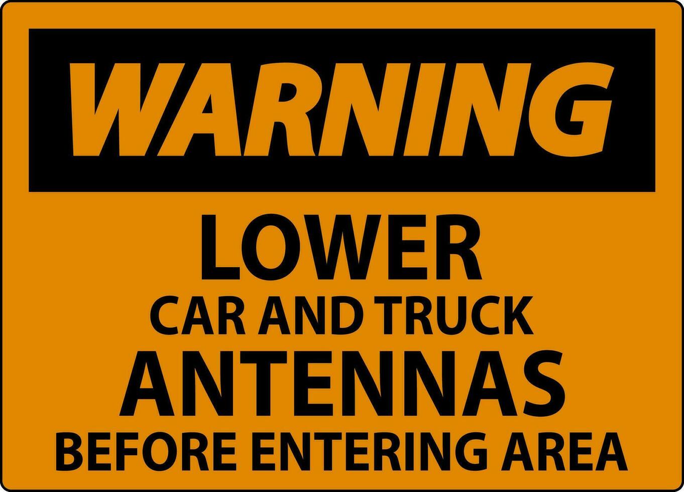 avertissement signe inférieur voiture et un camion antennes avant entrer zone vecteur
