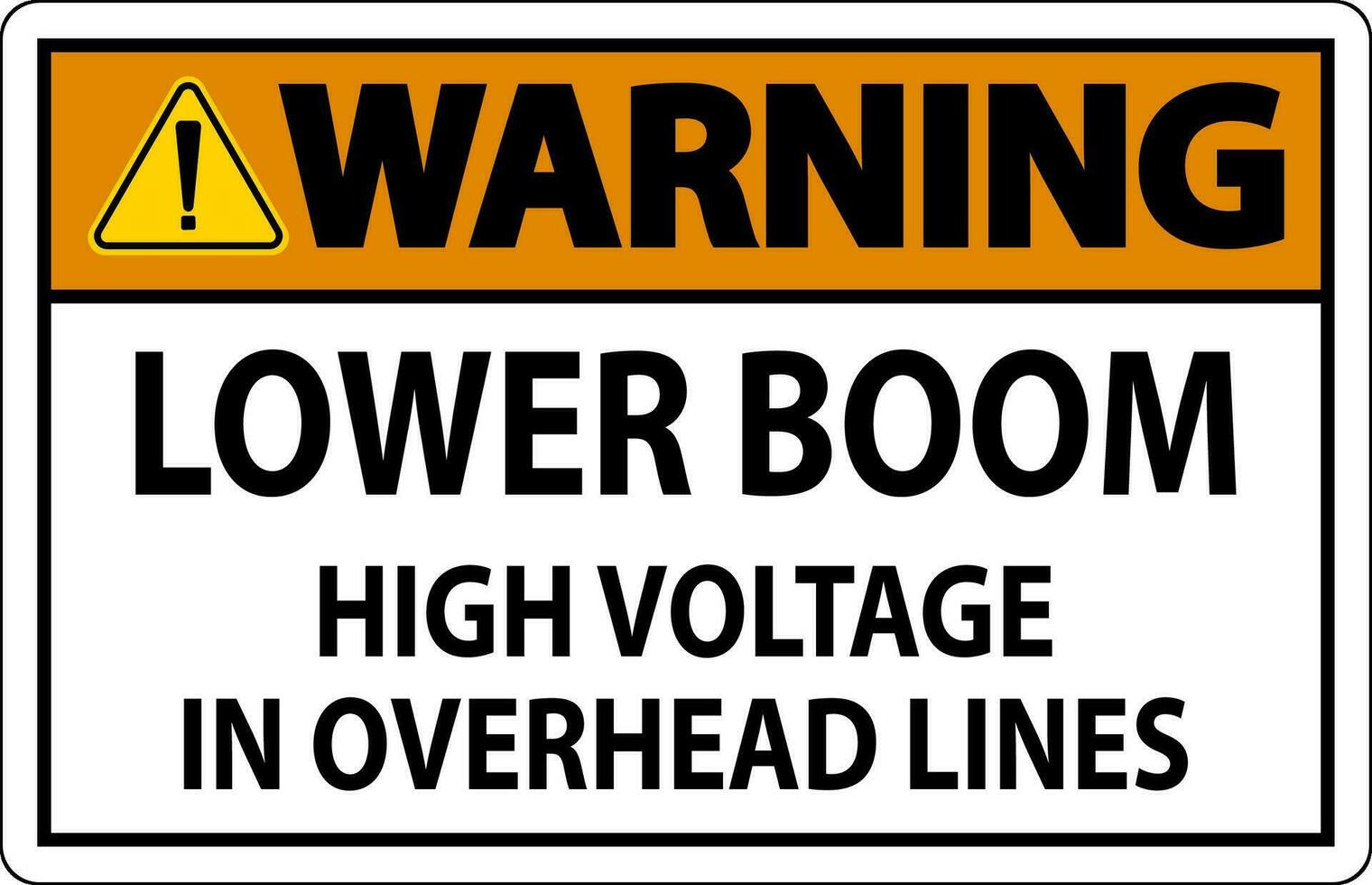 électrique sécurité signe avertissement - inférieur boom haute Tension dans aérien lignes vecteur