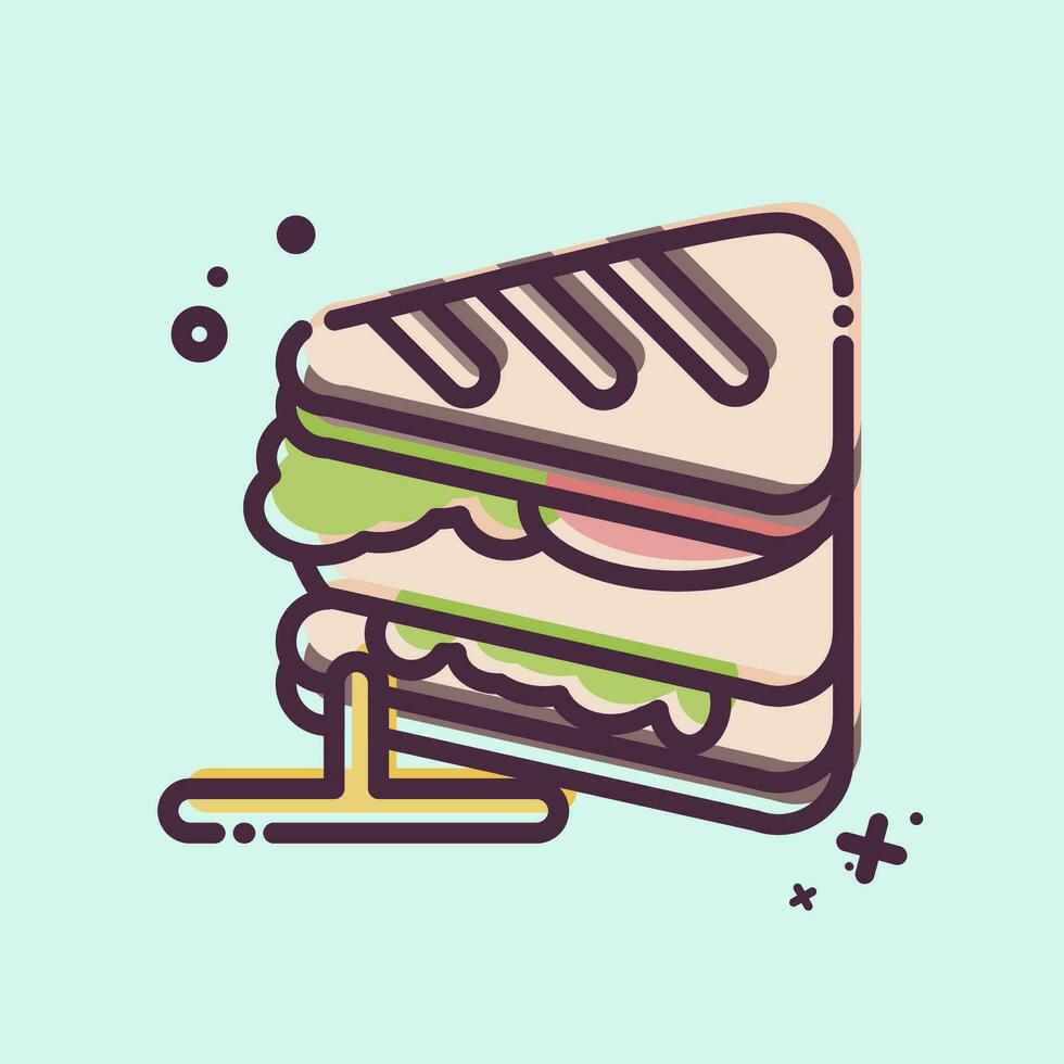 icône sandwich. en relation à petit déjeuner symbole. mbe style. Facile conception modifiable. Facile illustration vecteur