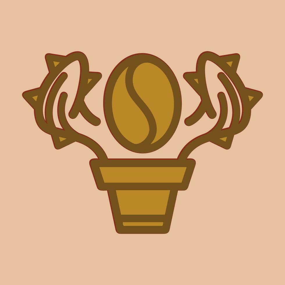 café. bannière pour café, restaurant, café rêves thème. café tasse icône dans le ligne style. vecteur illustration sur une marron Contexte