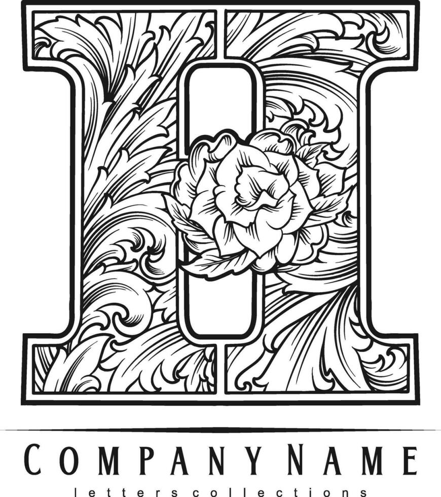 ancien lettre h logo classique sophistication monochrome vecteur des illustrations pour votre travail logo, marchandise T-shirt, autocollants et étiquette conceptions, affiche, salutation cartes La publicité affaires entreprise