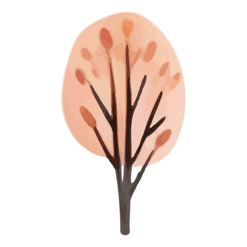 mignonne aquarelle arbre. scandinave vecteur des arbres. puéril vecteur illustration