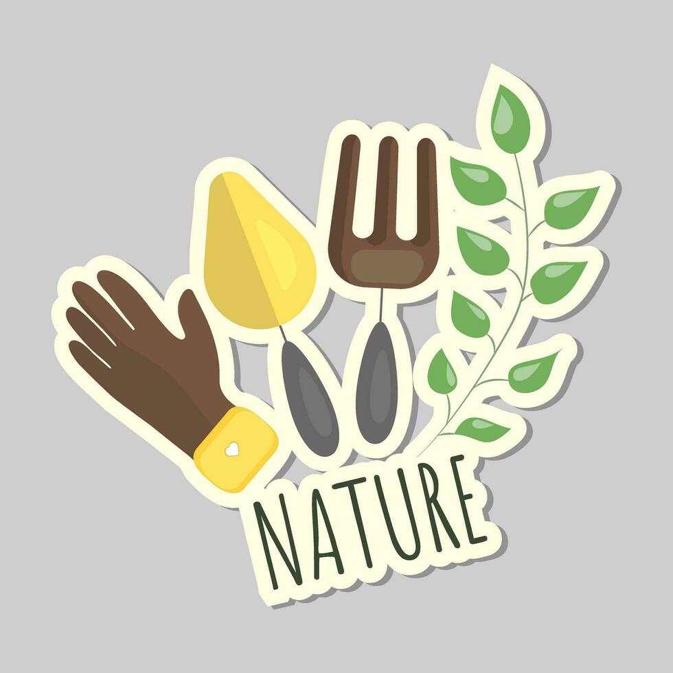 écologie autocollant avec slogan. l'amour notre Terre, enregistrer énergie, enregistrer planète. éco étiqueter. se soucier pour la nature vecteur