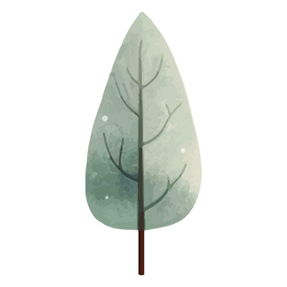 mignonne aquarelle arbre. scandinave vecteur des arbres. puéril vecteur illustration