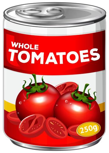 Une boîte de tomates entières vecteur