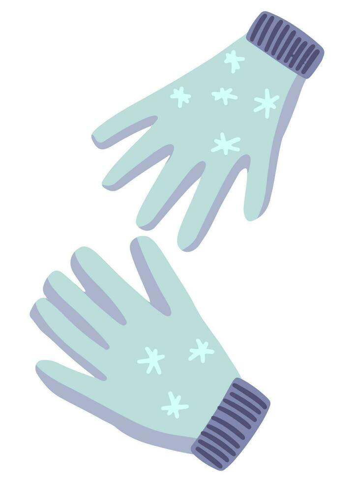 chaud gants, Mitaines, hiver accessoire. coloré dessin animé griffonnage de vêtements. main tiré vecteur illustration. Célibataire dessin isolé sur blanc Contexte. élément pour conception, imprimer, autocollant, carte, décor.