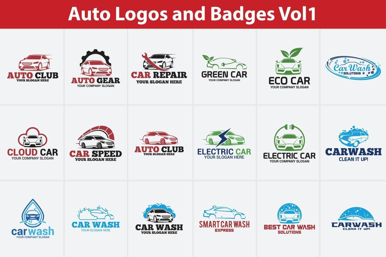 ensemble de modèles de conception de vecteur de logos de badges automatiques
