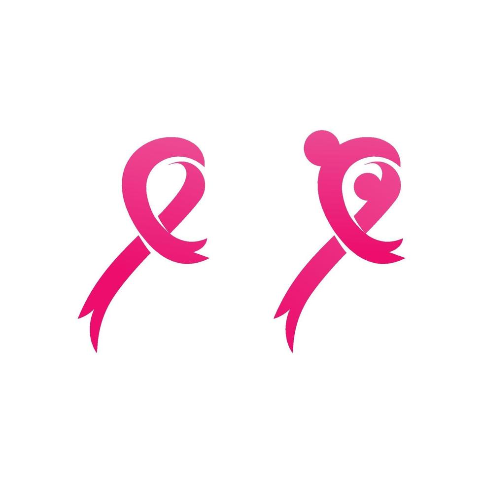 icône de cancer du sein ruban rose vecteur