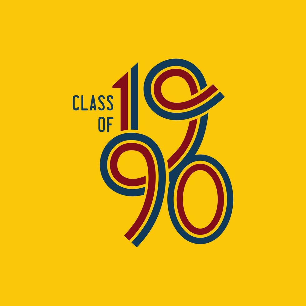 classe de 1990 logo rétro vecteur Jaune Contexte