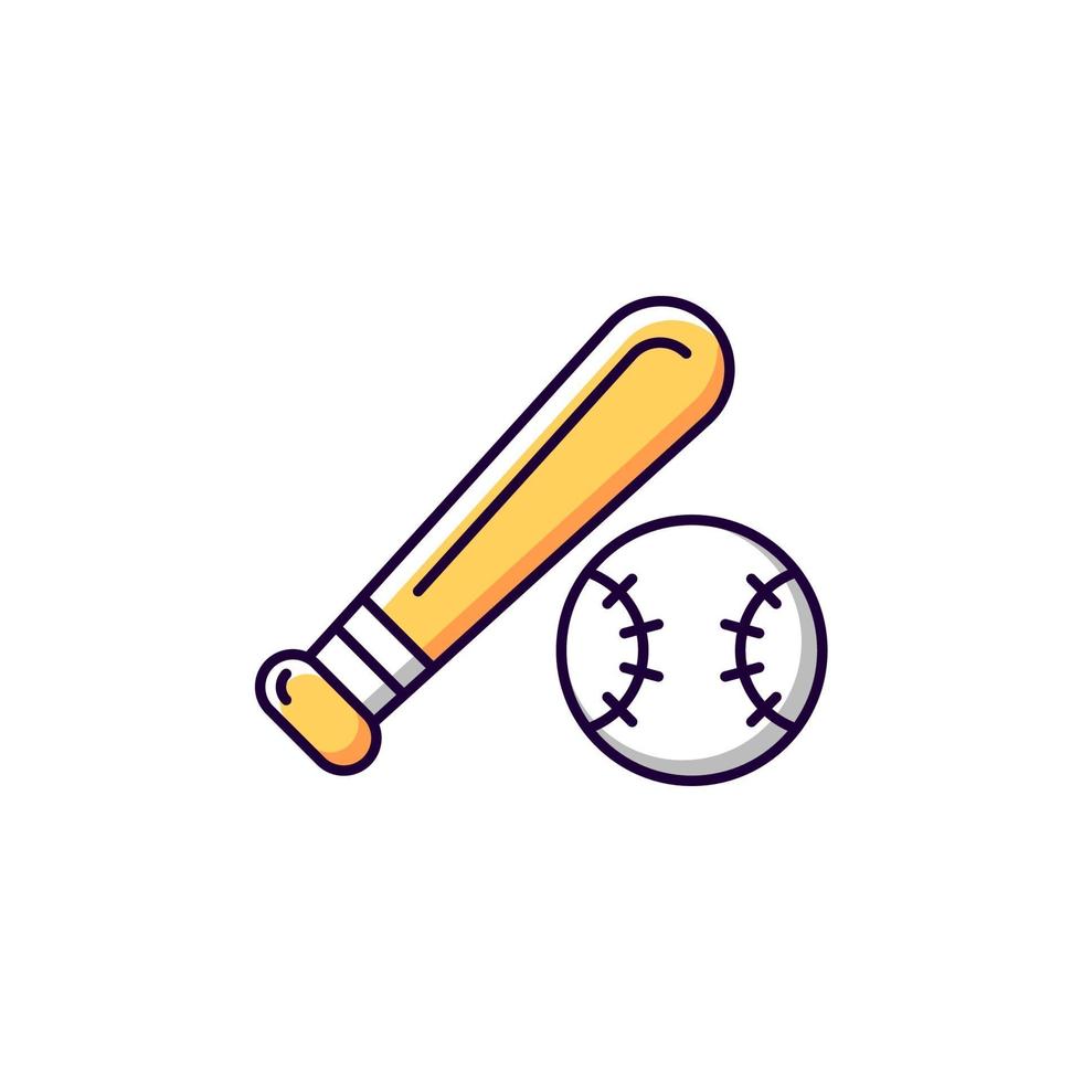 icône de couleur rvb de baseball. vecteur