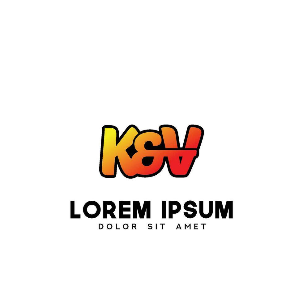 kv initiale logo conception vecteur