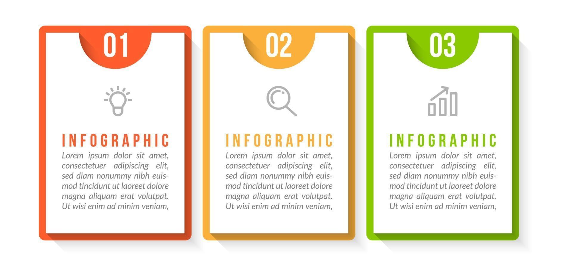 visualisation d'un processus métier en 3 étapes vecteur