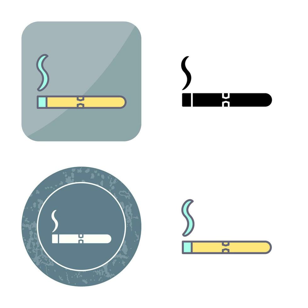 icône de vecteur de cigare allumé unique