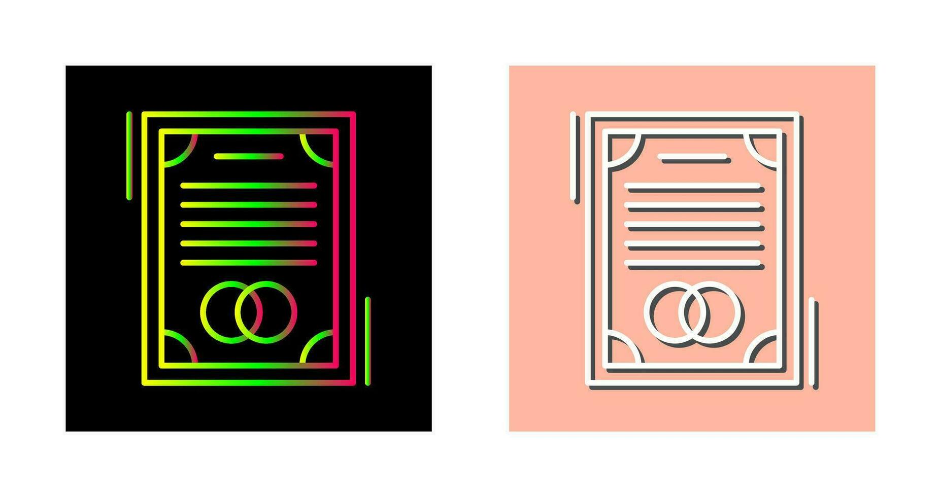 icône de vecteur de contrat de mariage