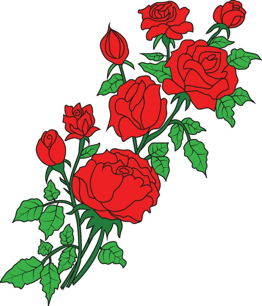 rouge Rose avec arbre isolé vecteur