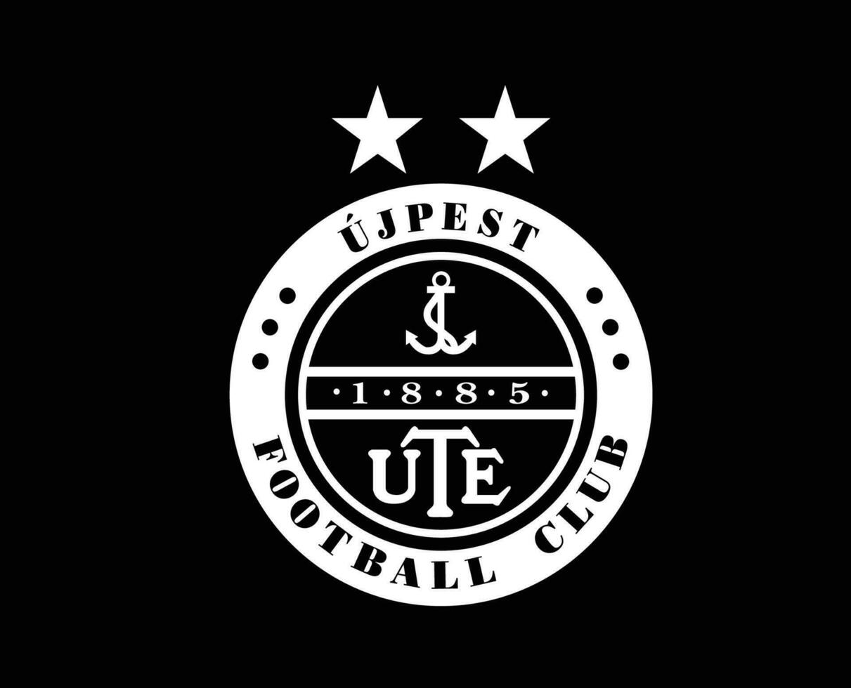 ujpest fc club logo symbole blanc Grèce ligue Football abstrait conception vecteur illustration avec noir Contexte