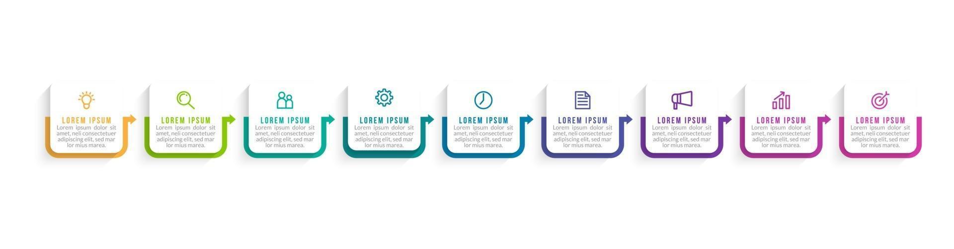 conception infographique vectorielle avec des icônes et 9 options ou étapes vecteur