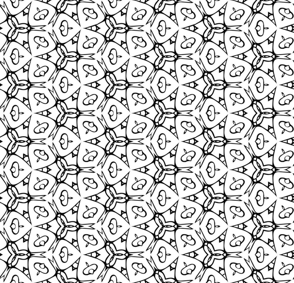 motif abstrait sans couture noir et blanc. arrière-plan et toile de fond. conception ornementale en niveaux de gris. ornements en mosaïque. illustration graphique vectorielle. vecteur