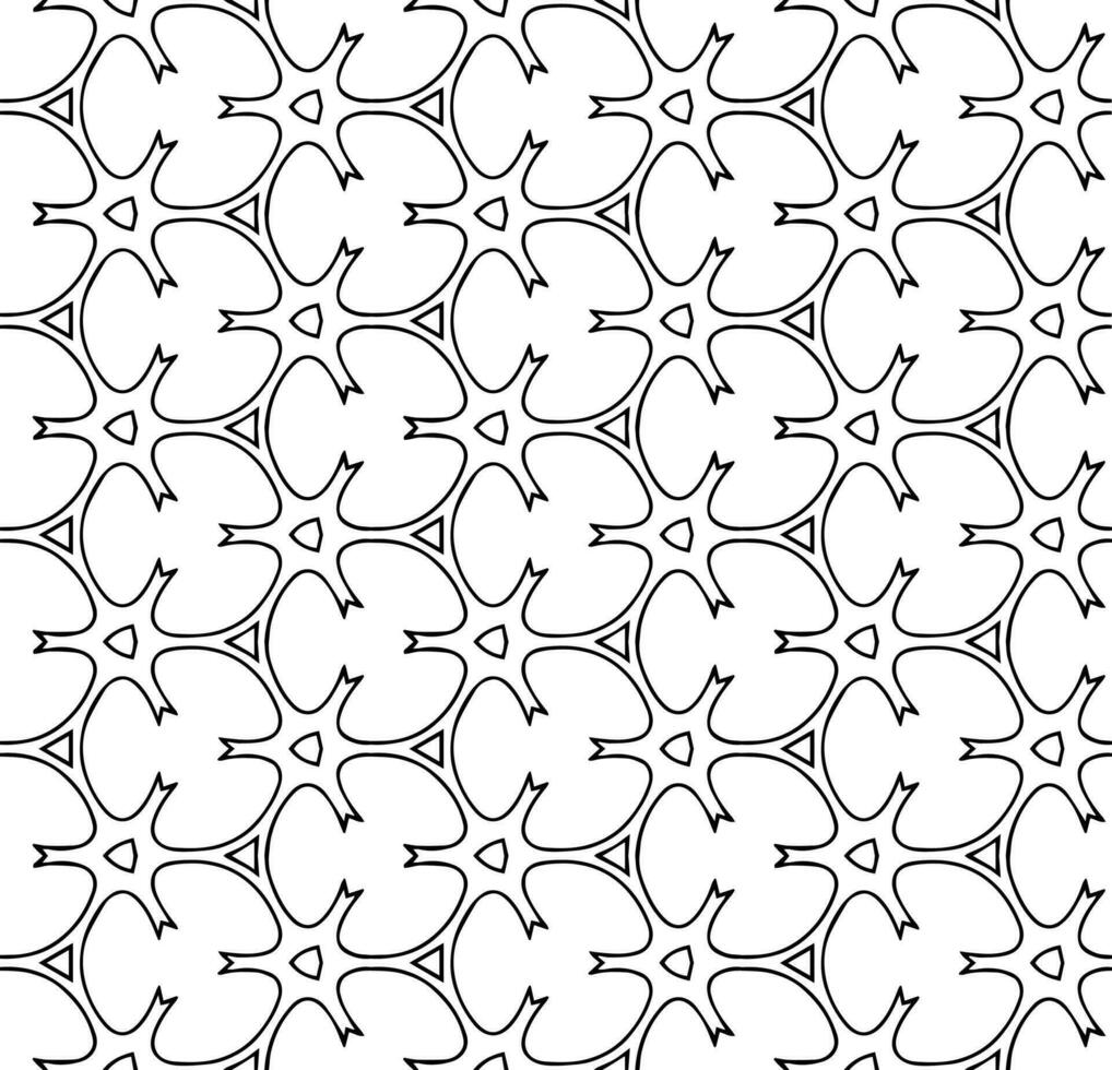 motif abstrait sans couture noir et blanc. arrière-plan et toile de fond. conception ornementale en niveaux de gris. ornements en mosaïque. illustration graphique vectorielle. vecteur