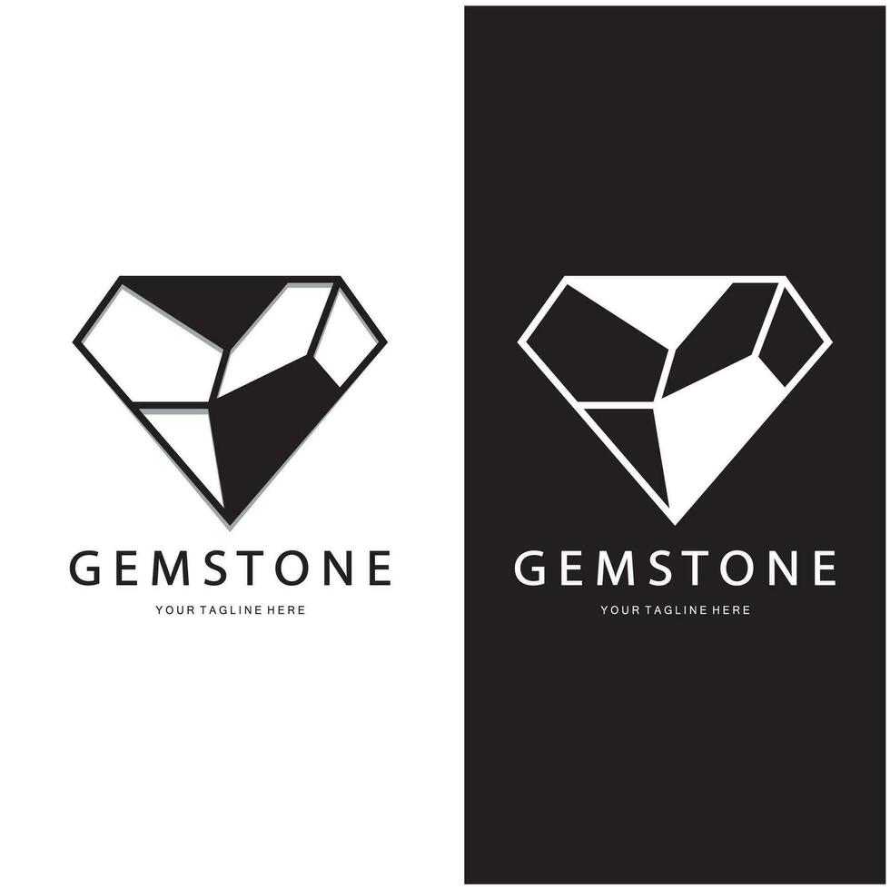luxe polygone diamant cristal ligne art, pierre précieuse, pierre précieuse émeraude, jade, diamant, or, et précieux bijoux logo conception vecteur
