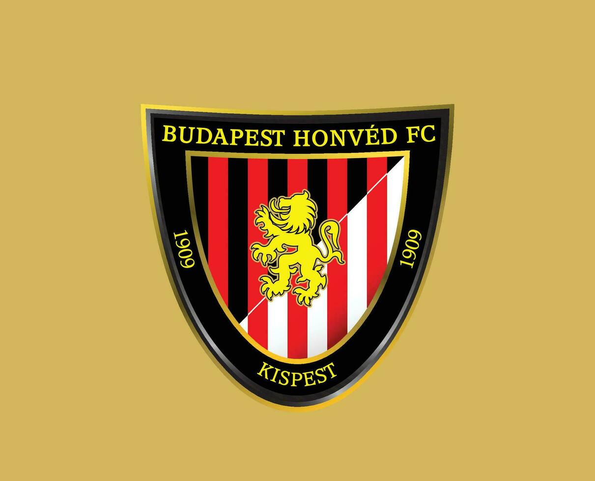 Budapest Honvé fc club symbole logo Hongrie ligue Football abstrait conception vecteur illustration avec marron Contexte