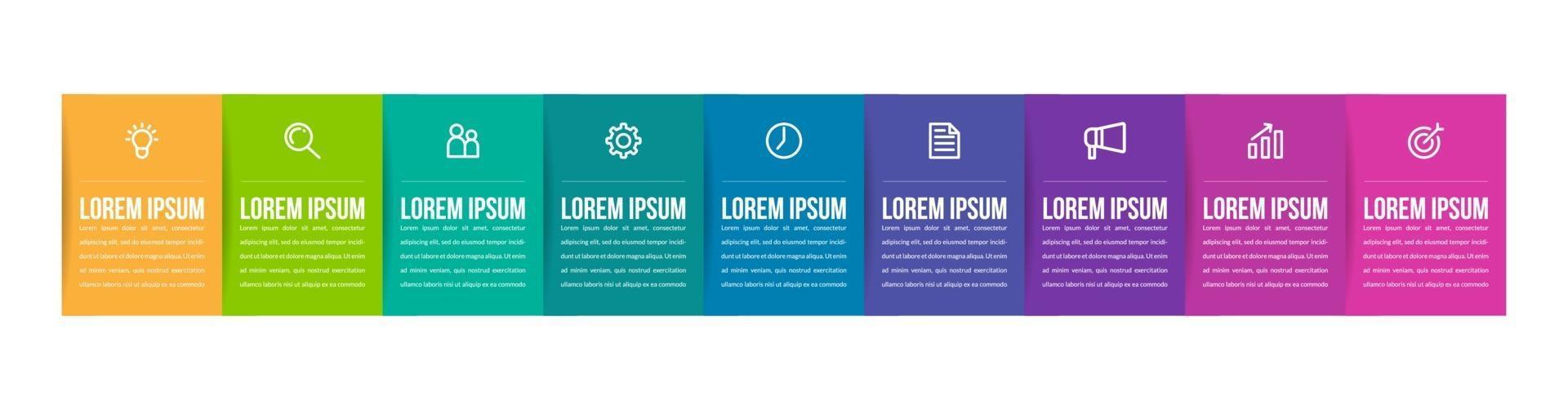 conception infographique vectorielle avec des icônes et 9 options ou étapes vecteur