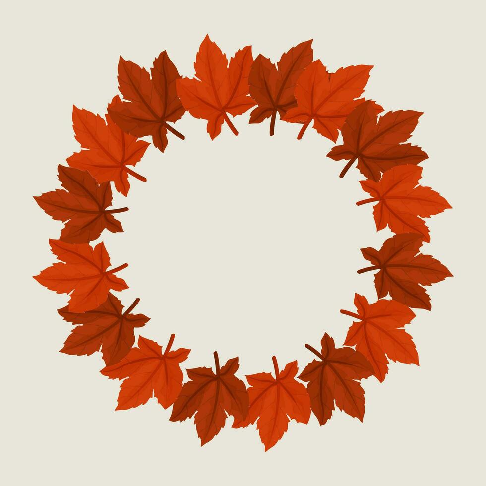 l'automne tomber couronne Cadre de érable feuilles avec vide espace pour texte vecteur