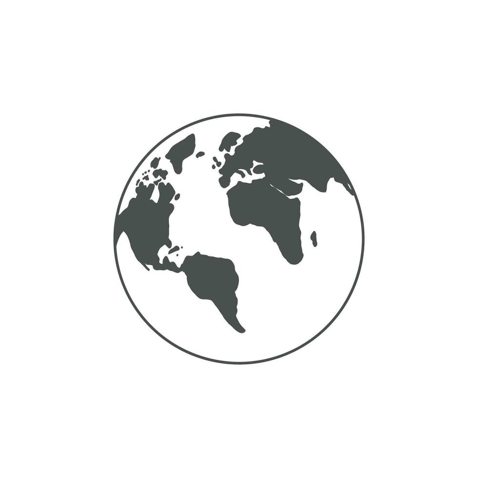 monde globe Terre planète icône illustration logo conception vecteur