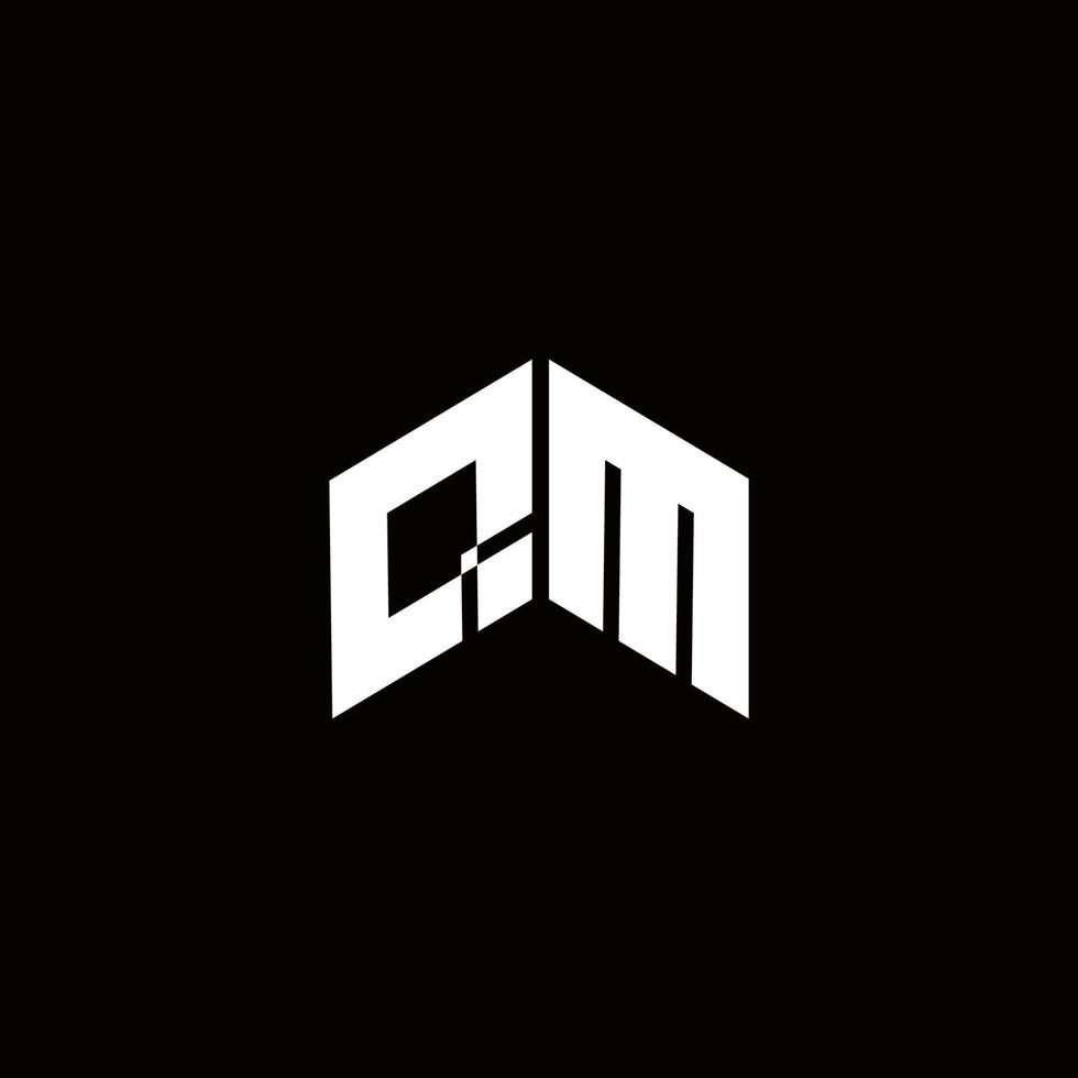 modèle de conception moderne monogramme logo qm vecteur