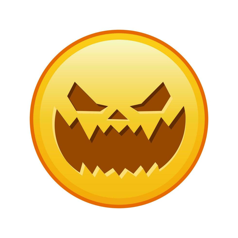 effrayant Halloween visage grand Taille de Jaune emoji sourire vecteur