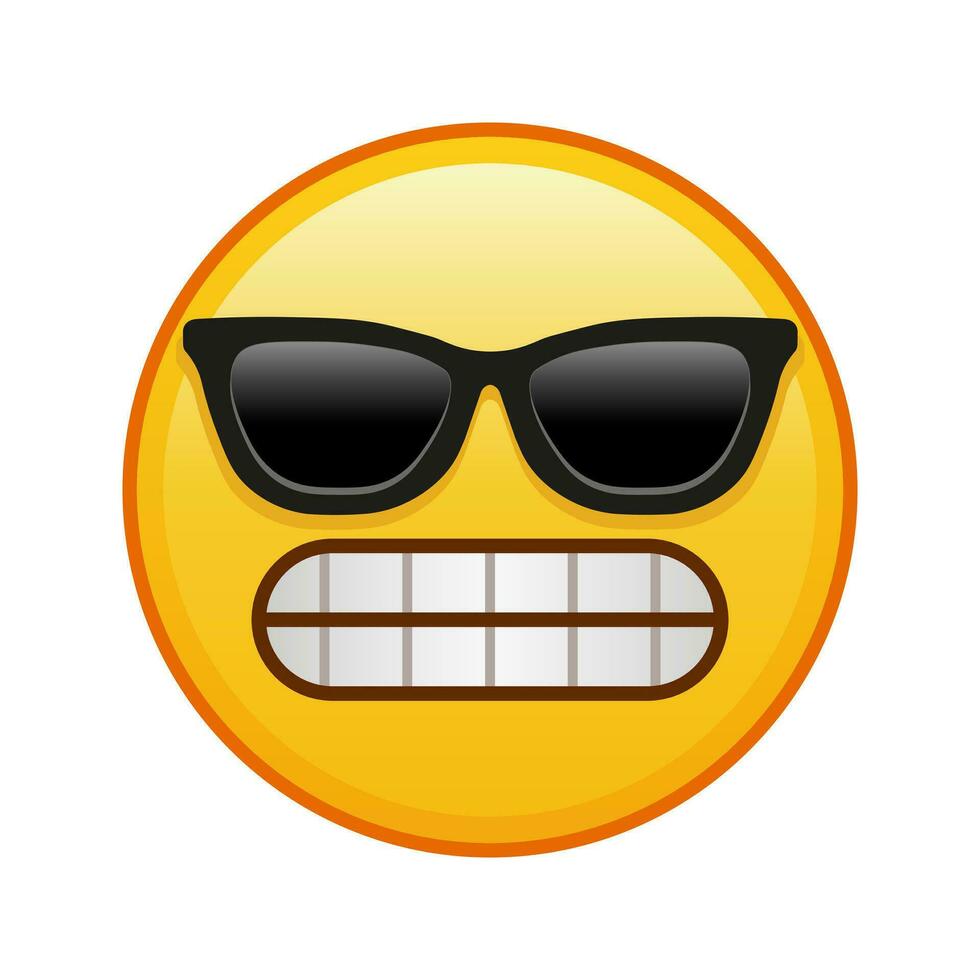 grimace sur le visage avec des lunettes de soleil grand Taille de Jaune emoji sourire vecteur