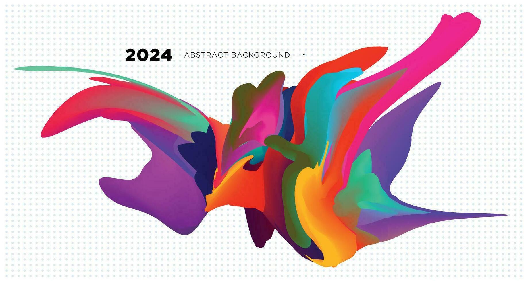 vecteur illustration coloré liquide et fluide abstrait pour bannière modèle 2024