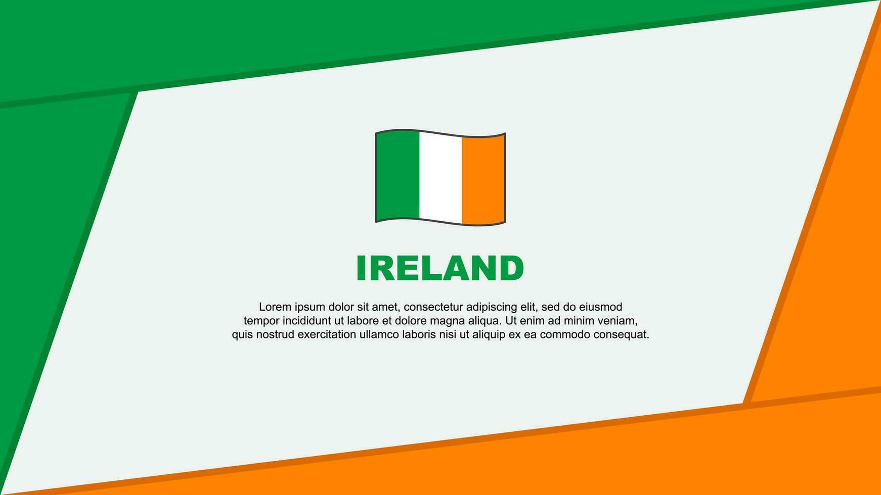 Irlande drapeau abstrait Contexte conception modèle. Irlande indépendance journée bannière dessin animé vecteur illustration. Irlande bannière