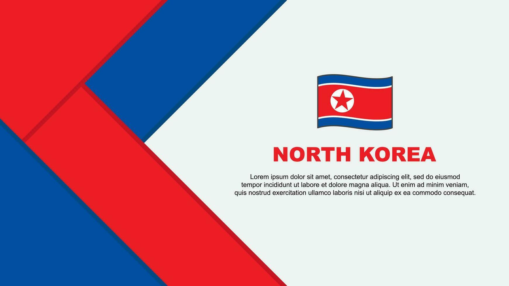 Nord Corée drapeau abstrait Contexte conception modèle. Nord Corée indépendance journée bannière dessin animé vecteur illustration. Nord Corée illustration