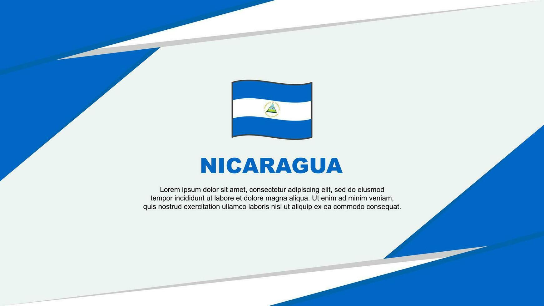 Nicaragua drapeau abstrait Contexte conception modèle. Nicaragua indépendance journée bannière dessin animé vecteur illustration. Nicaragua