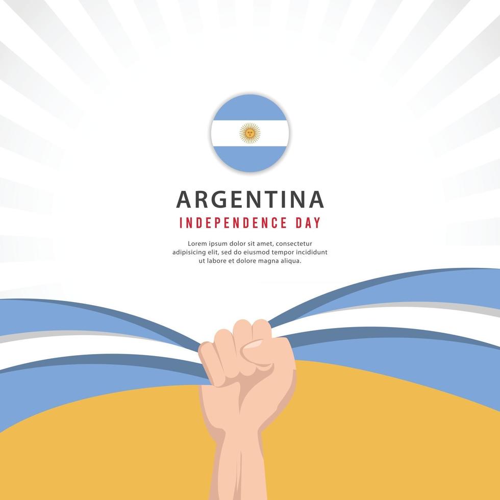 jour de l'indépendance de l'argentine. célébrations de la fête nationale argentine vecteur