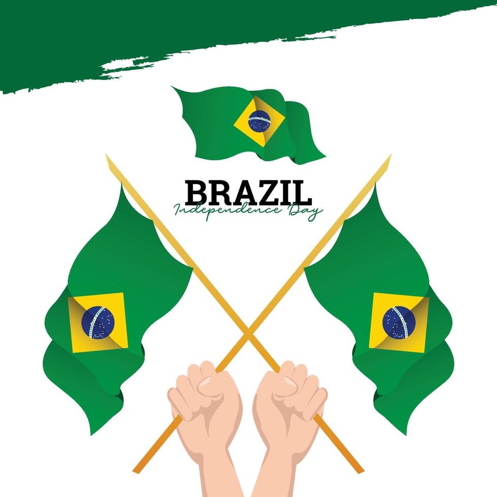 drapeau du brésil. célébrations de la fête de l'indépendance. modèle de bannière. vecteur