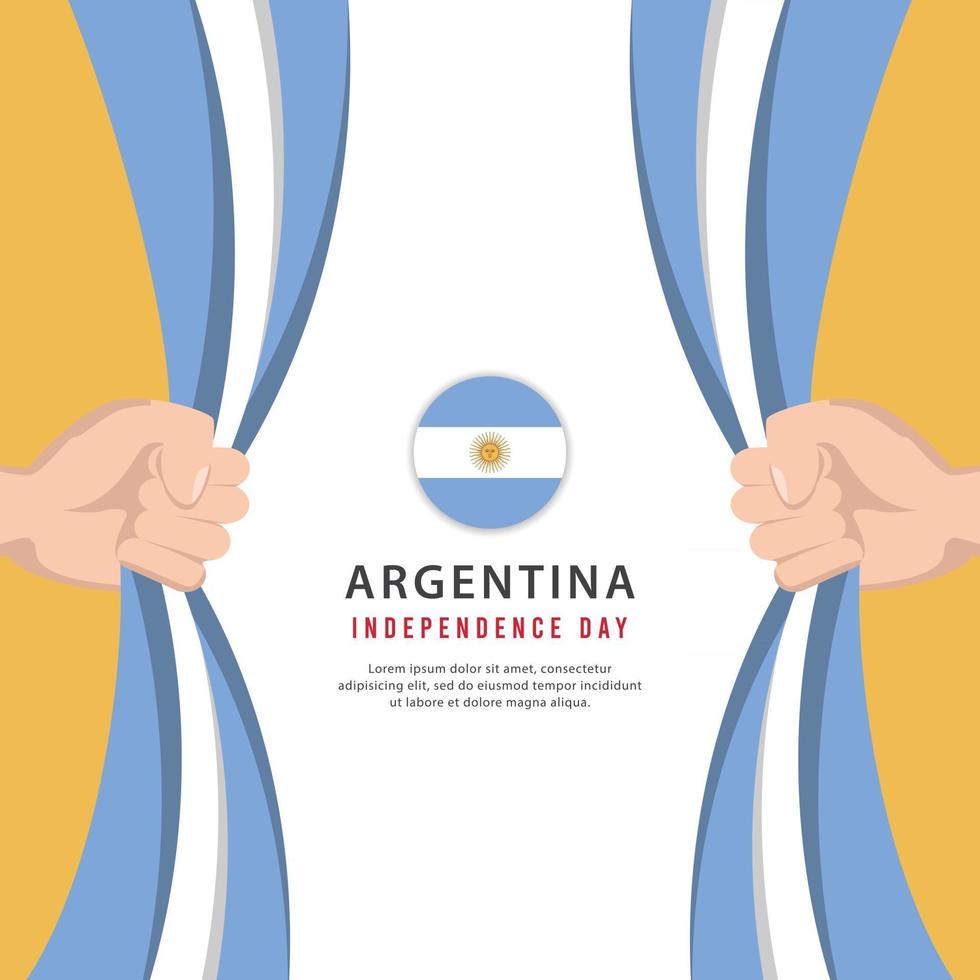 jour de l'indépendance de l'argentine. célébrations de la fête nationale argentine vecteur